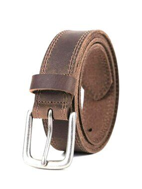 New Vatan Genuine Leather Classic Belt Metal Buckle Mens 46 Brown